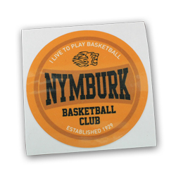 Samolepka Basketball Nymburk oranžová 8cm